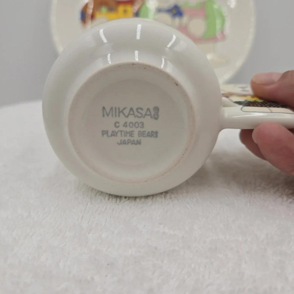 Mikasa Playtime Bears Children's Dinnerware Set 3 Piece Plate Bowl Cup Japan